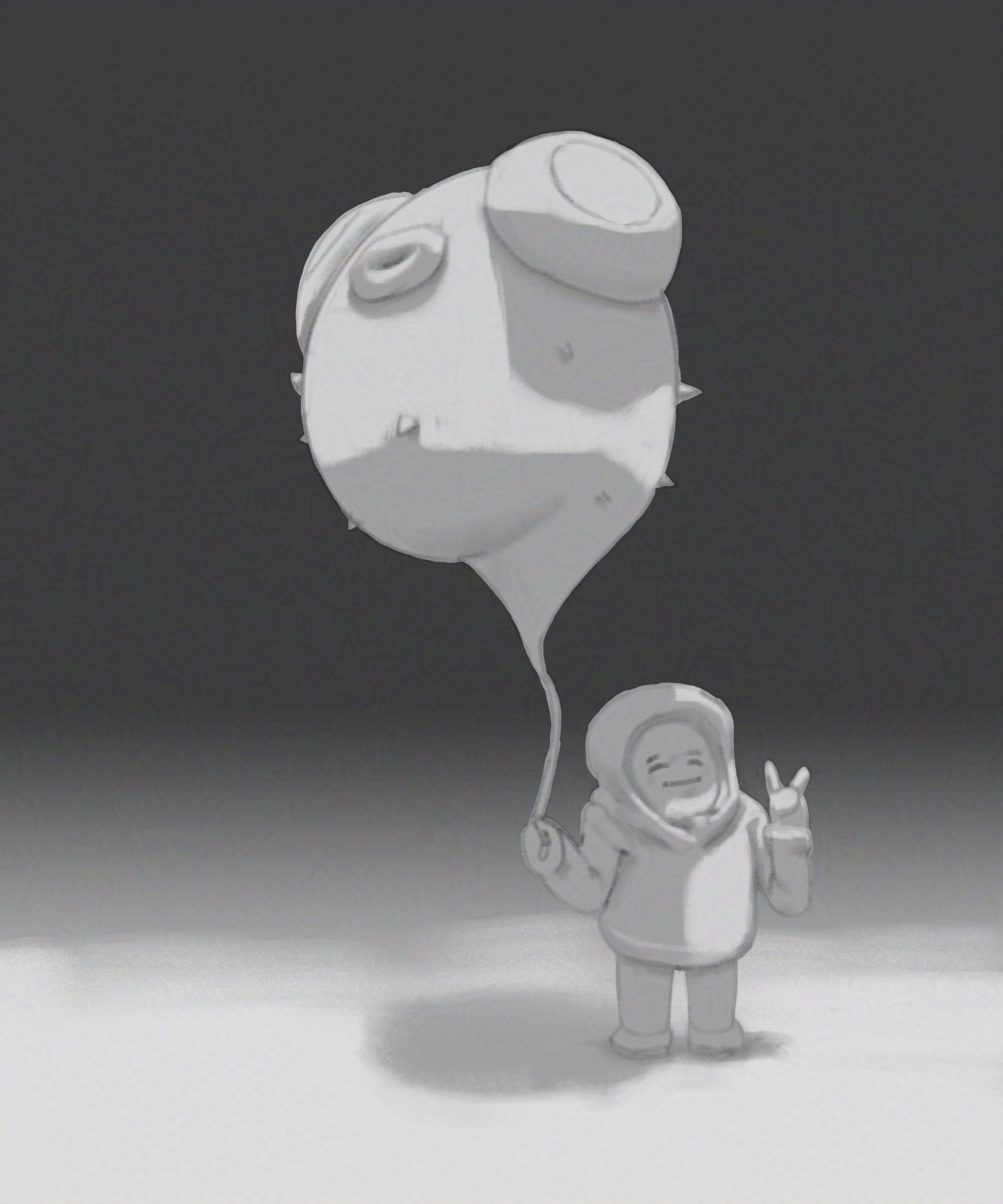 A kid with a cool baloon