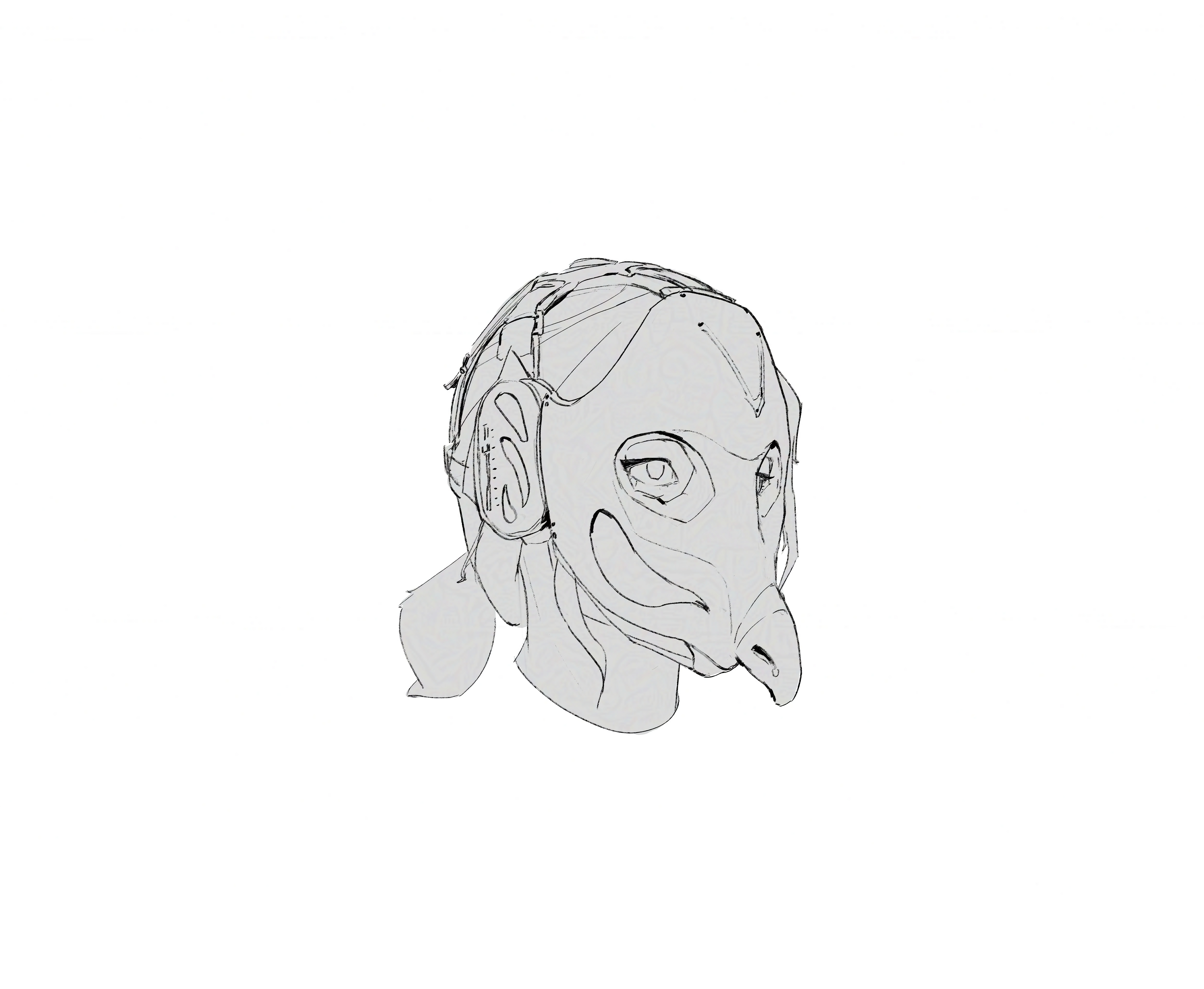 Pidgeon mask full line art