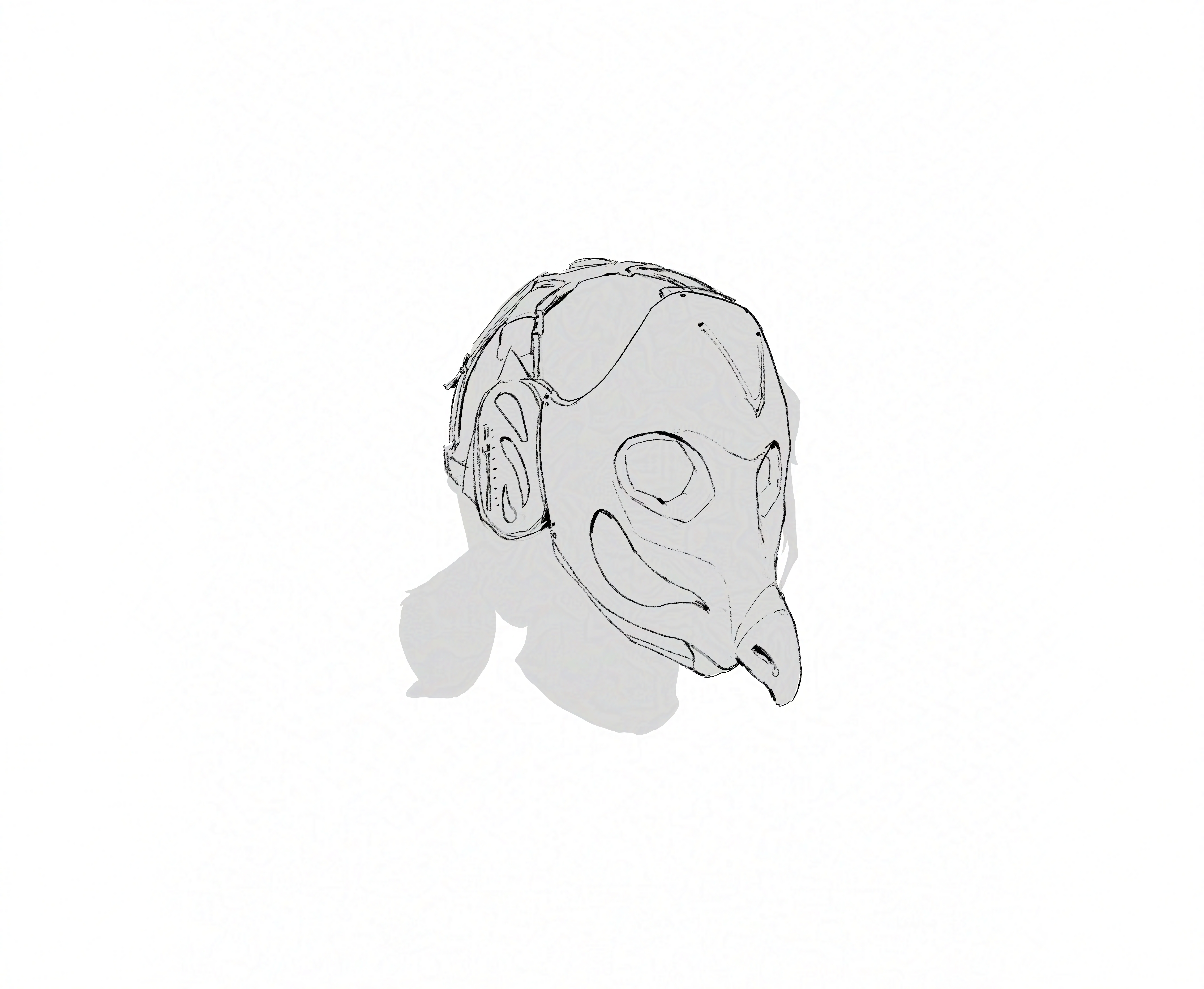 Pidgeon mask design - Final design line art
