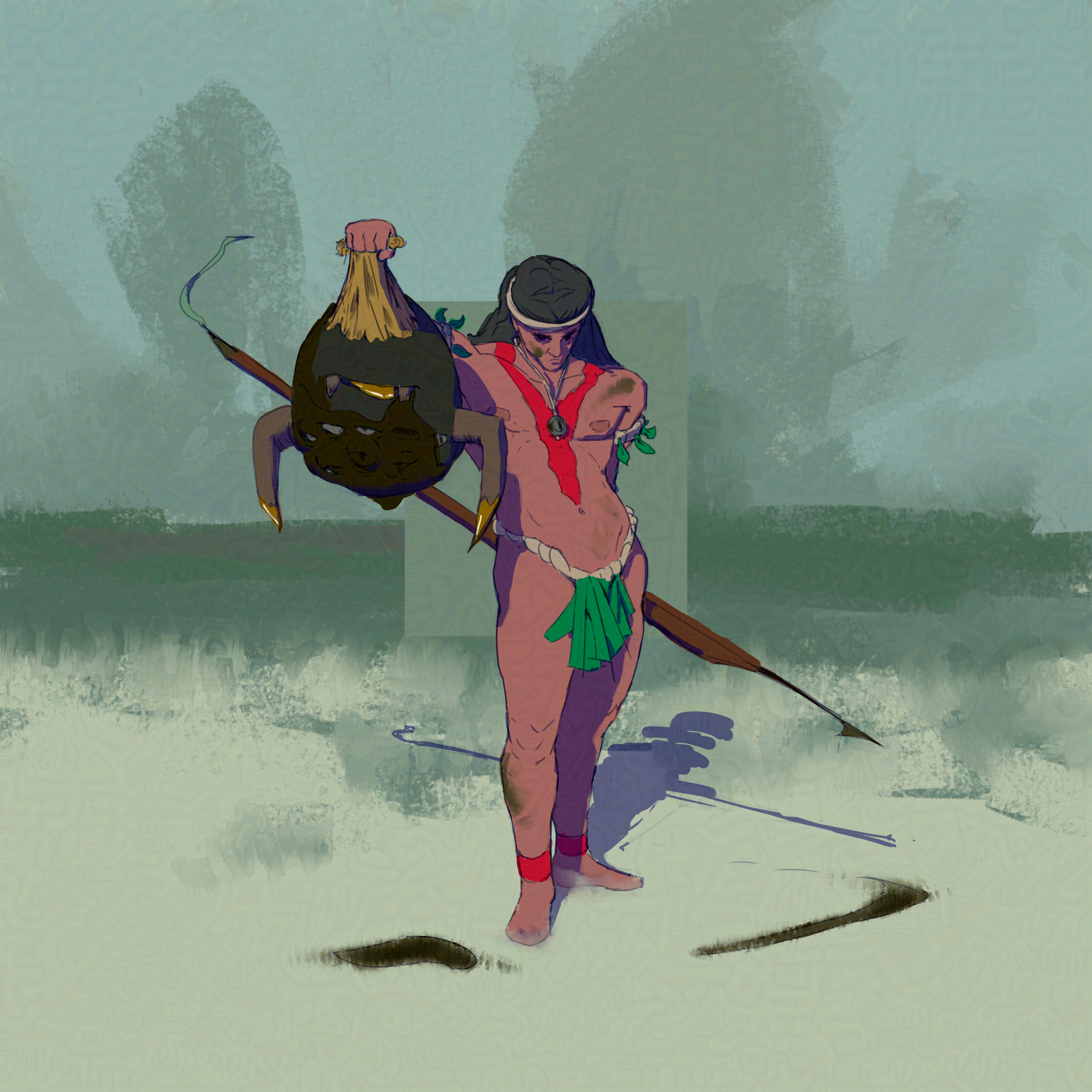 Hunter gathered character - evil hunter (with background)